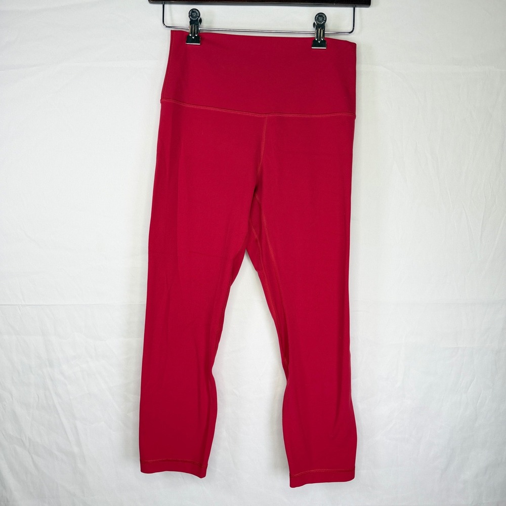 Lululemon Crop Leggings Womens 6 Red High Rise Yoga Pants